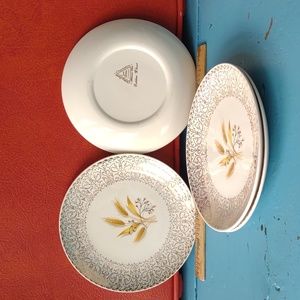 Vintage Golden Wheat dessert plates